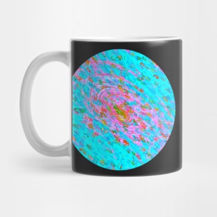 Abstract Fractal Wave Spiral Galaxy Turquoise Blue Pink marbled Pattern Swirl Natural Flow Mug